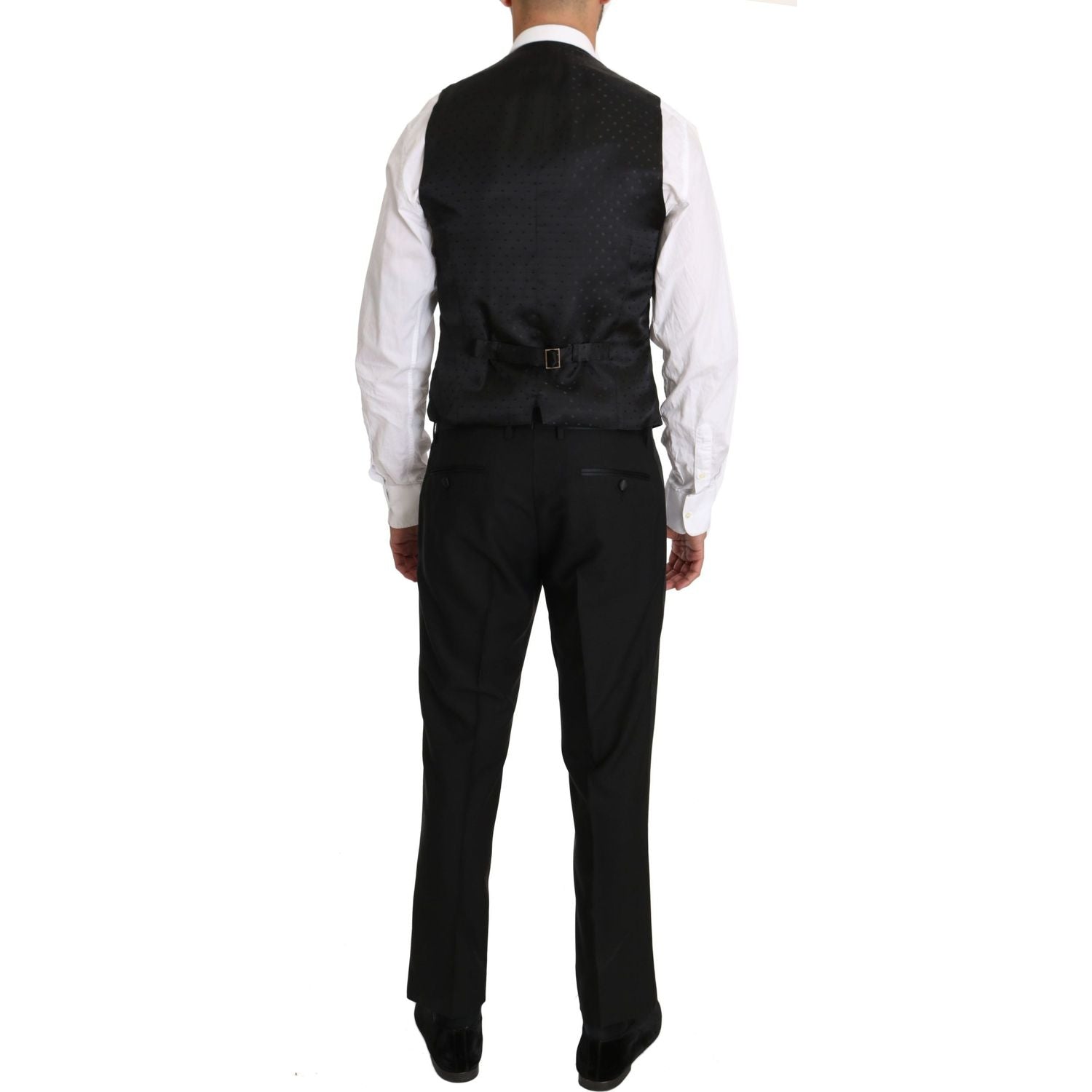 Dolce & Gabbana Black Wool Dress Waistcoat Gillet Vest