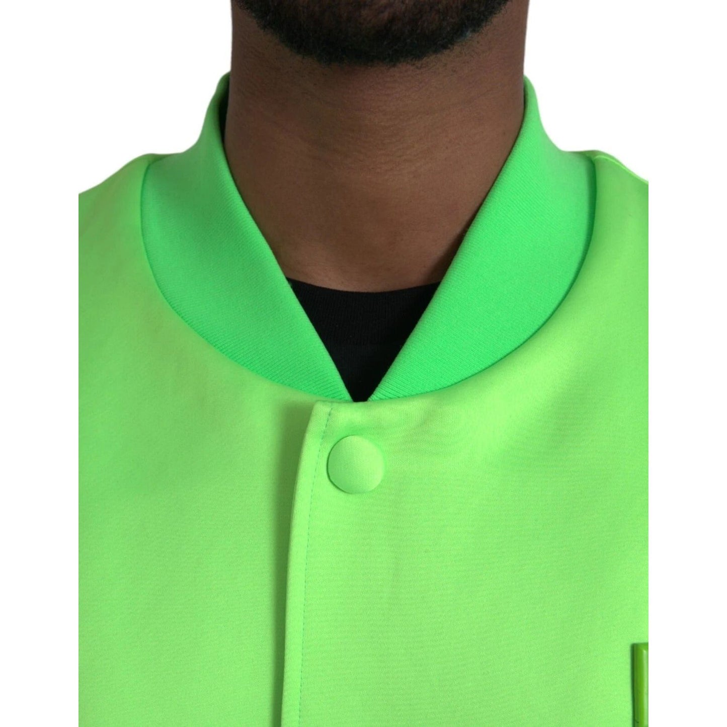 Dolce & Gabbana Neon Green Polyester Long Sleeves Men Bomber Jacket JKT3842-54