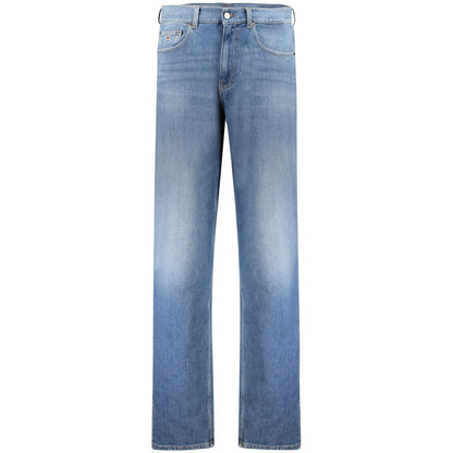 Tommy Hilfiger Blue Cotton Men Jeans with faded effect and embroidery logo detail