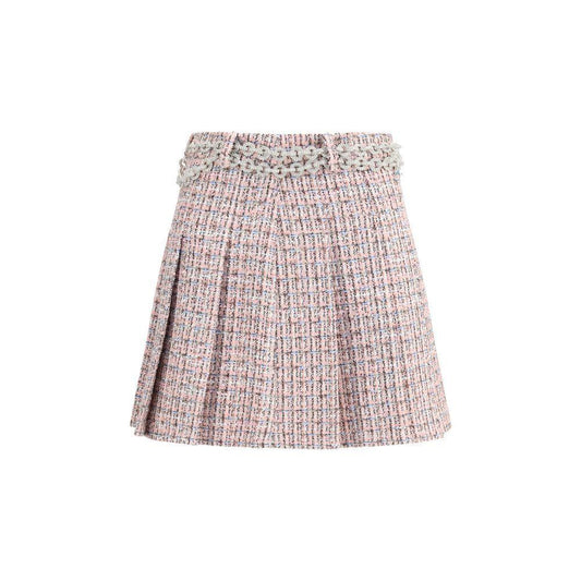 Self-Portrait Crystal Belted Miniskirt SE-AW25048SKAPPINK-8