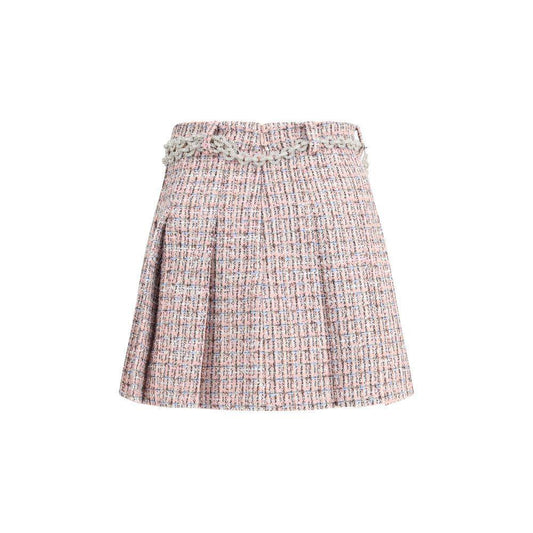Self-Portrait Crystal Belted Miniskirt SE-AW25048SKAPPINK-8