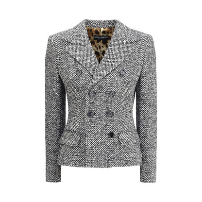 Dolce & Gabbana Gray Fleece Wool Blazer