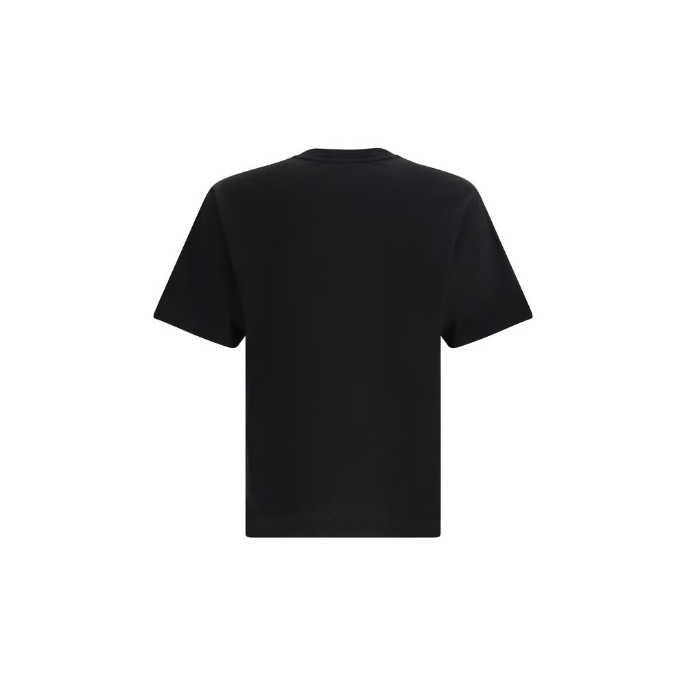 Dolce & Gabbana Black Cotton T-Shirt showcasing back view with ribbed crew neck detail for AW25 season.