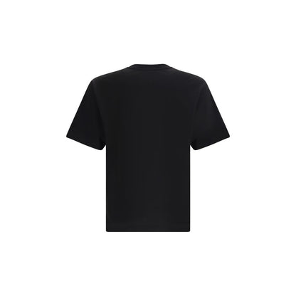 Dolce & Gabbana Black Cotton T-Shirt showcasing back view with ribbed crew neck detail for AW25 season.