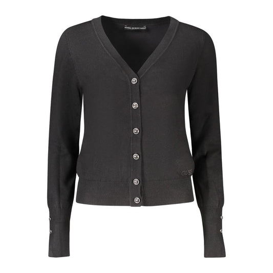 Guess Jeans Black Viscose Women Cardigan GU-39578-M