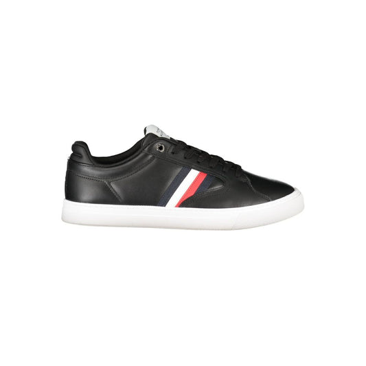 Tommy Hilfiger Black Leather Men Sneaker TO-39634-EU40/US7
