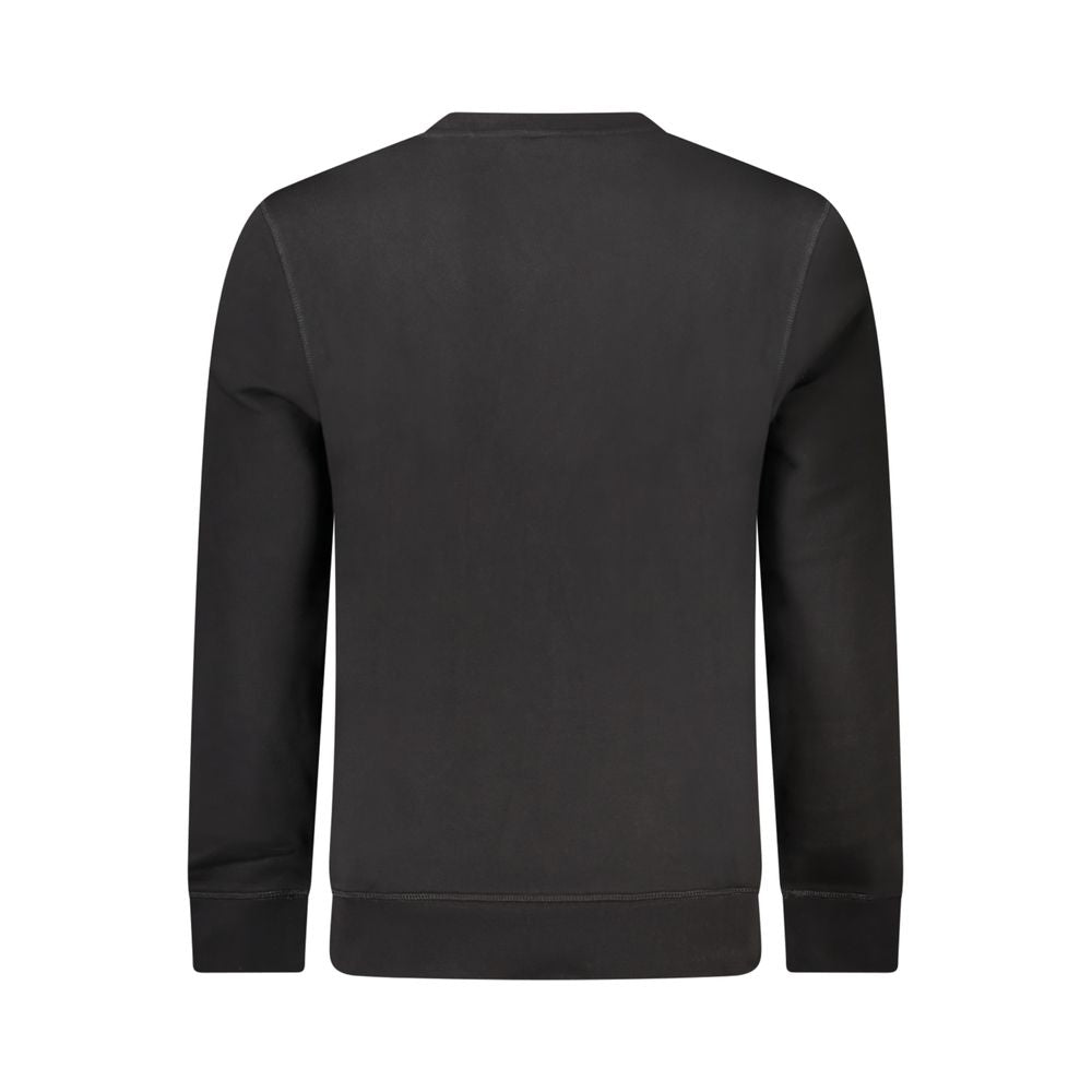 Rear view of Hugo Boss Black Cotton Men Sweater featuring classic crew neck and sleek design.
