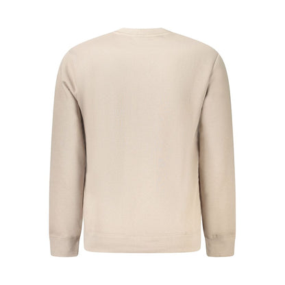 Back view of Norway 1963 Beige Cotton Men Sweater, showcasing long sleeves and classic crew neck in a minimalistic beige color.