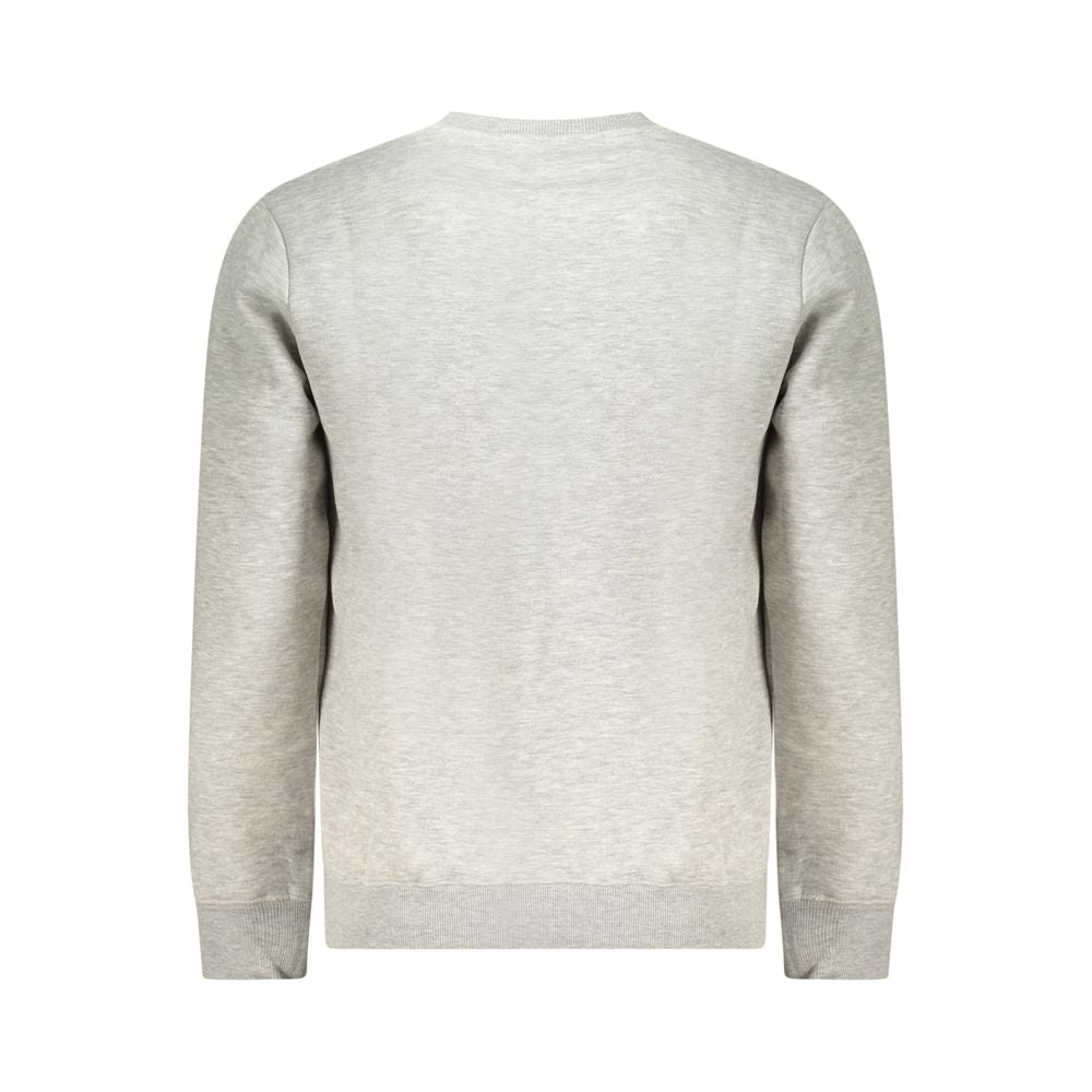 Back view of Norway 1963 Gray Cotton Men Sweater featuring a sleek design with long sleeves and a classic crew neck.