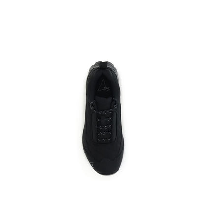 Top view of ROA Black Polyamide Athletic Sneakers showcasing lace-up design and durable nylon upper.