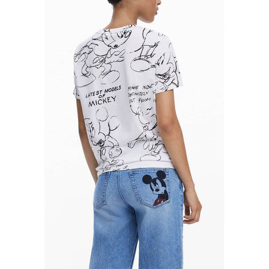 Desigual White Cotton Women T-Shirt DE-39785-XL