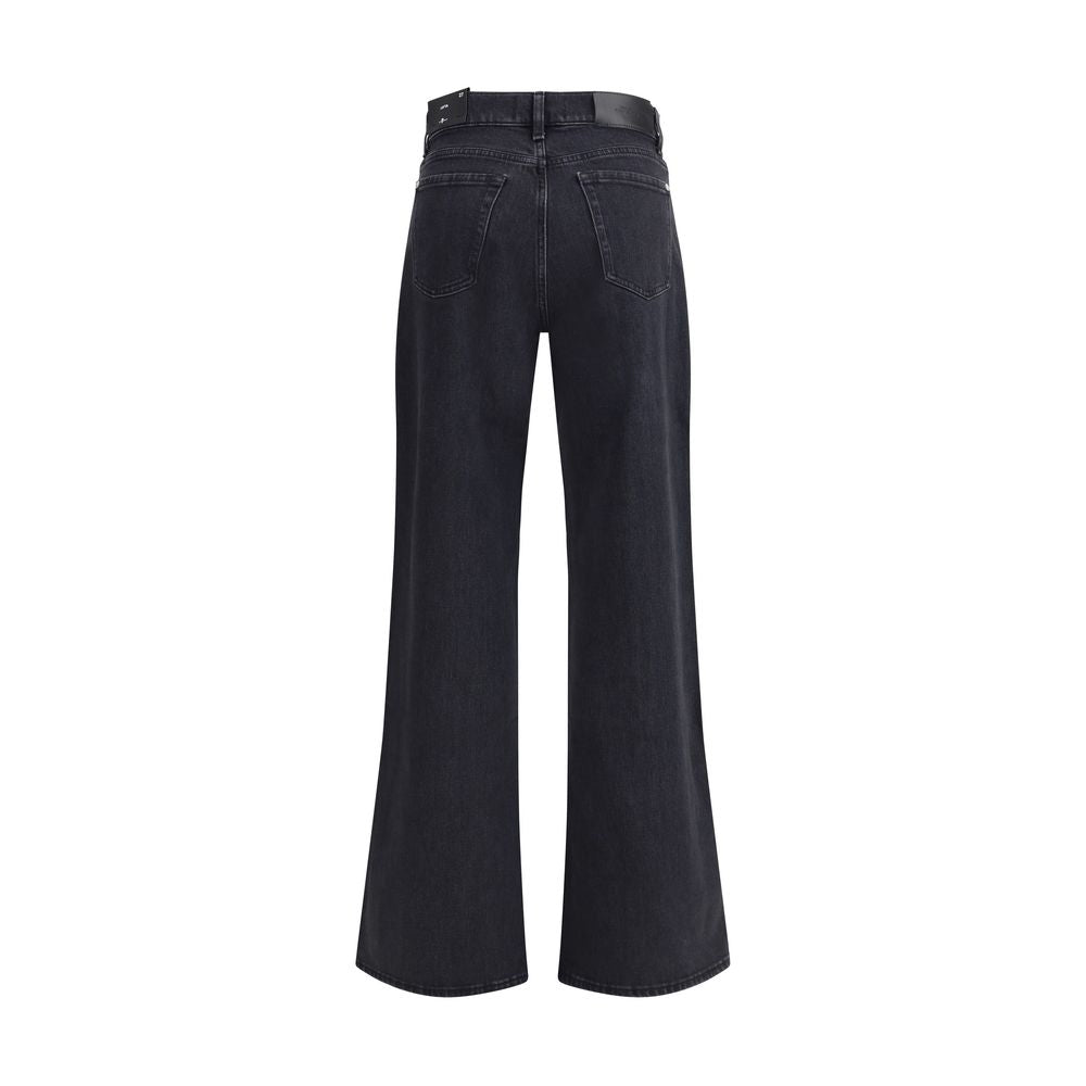 7FOR Black Cotton Jeans Denim