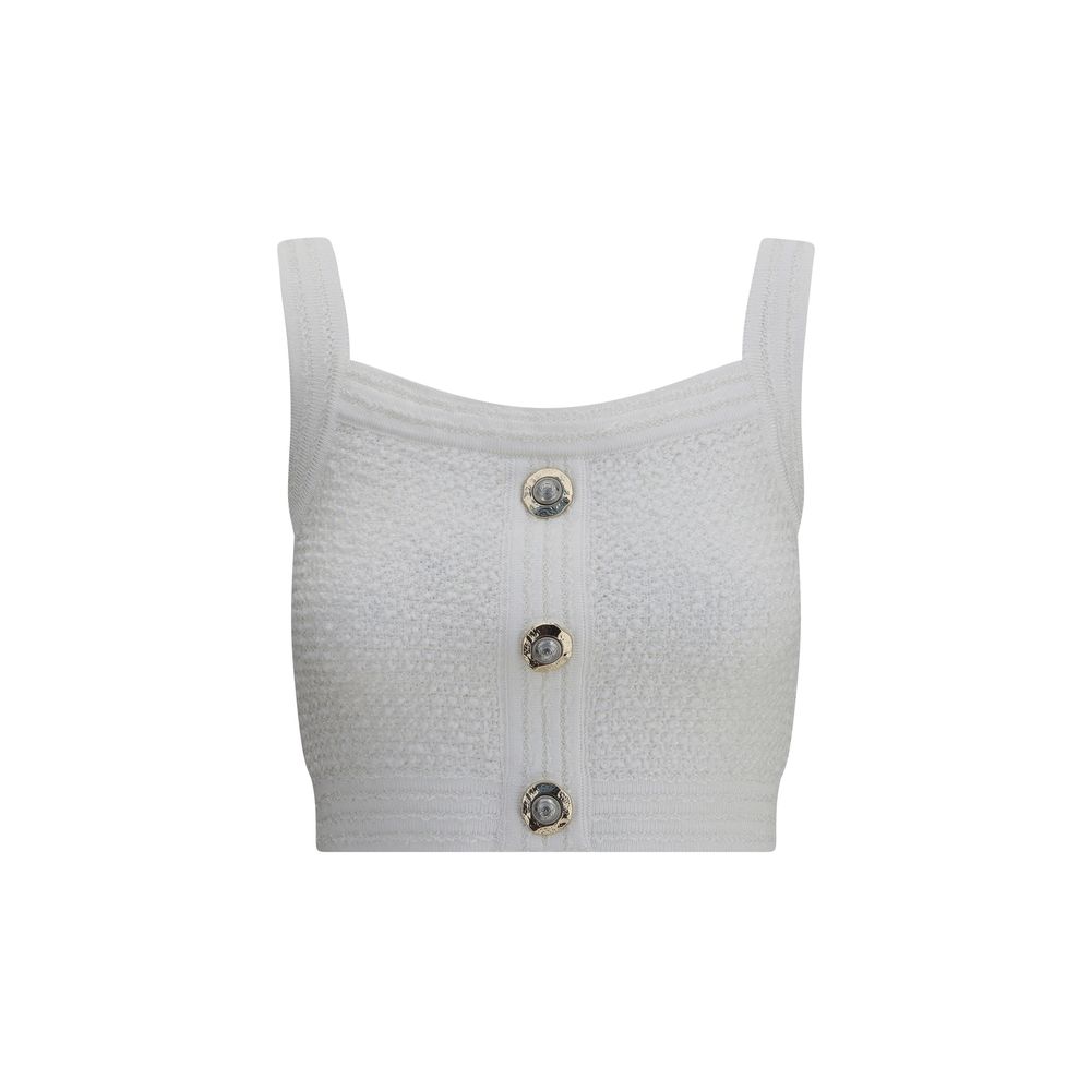 Balmain White Polyamide Top