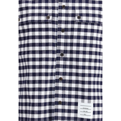 Thom Browne Multicolor Cotton Pattern Shirt with classic collar and distinctive patch, showcasing vichy flannel check design.