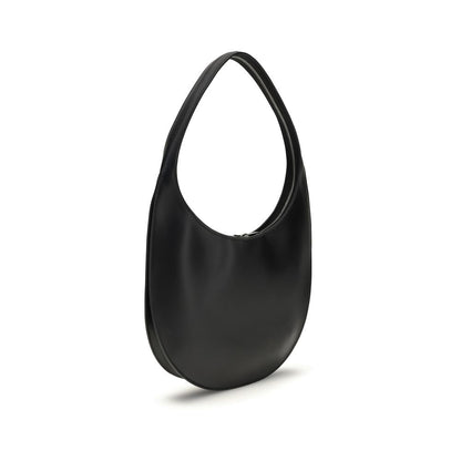 Coperni Black Calf Leather Bos Taurus Shoulder Bag with a sleek, contemporary design and practical zipper closure