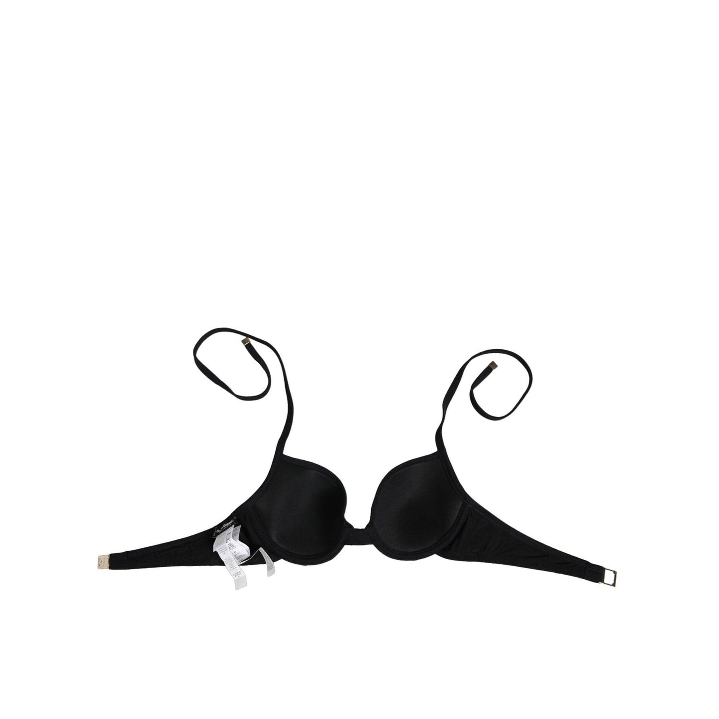 Dolce & Gabbana Black Underwire Push Up Balconette Bra Underwear, sleek design, elegant comfort, made in Italy.