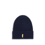 Parajumpers Ribbed Beanie Hat with PJS patch, navy ribbed knit, essential winter accessory AW25 collection.