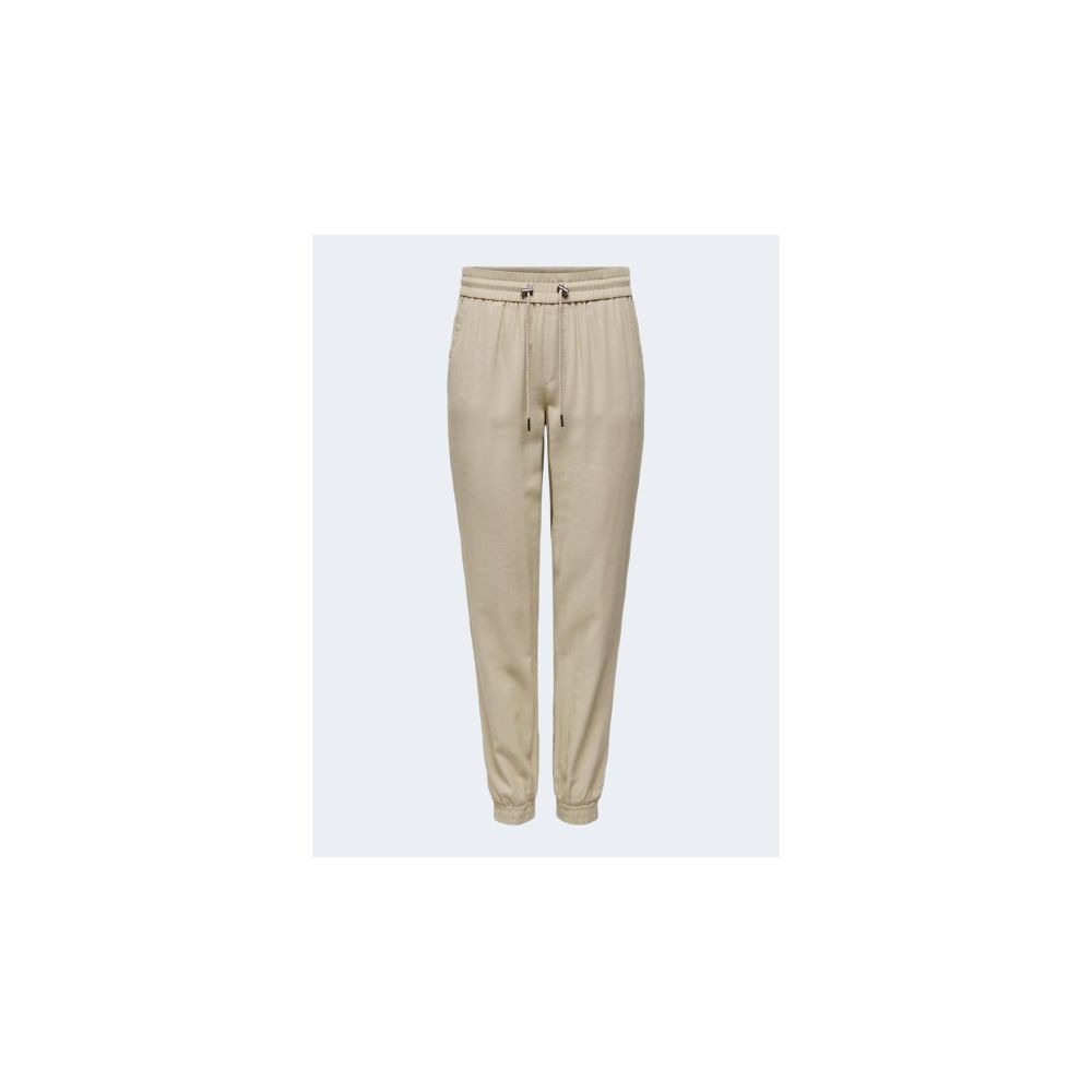 Only Beige Viscose Casual Pants