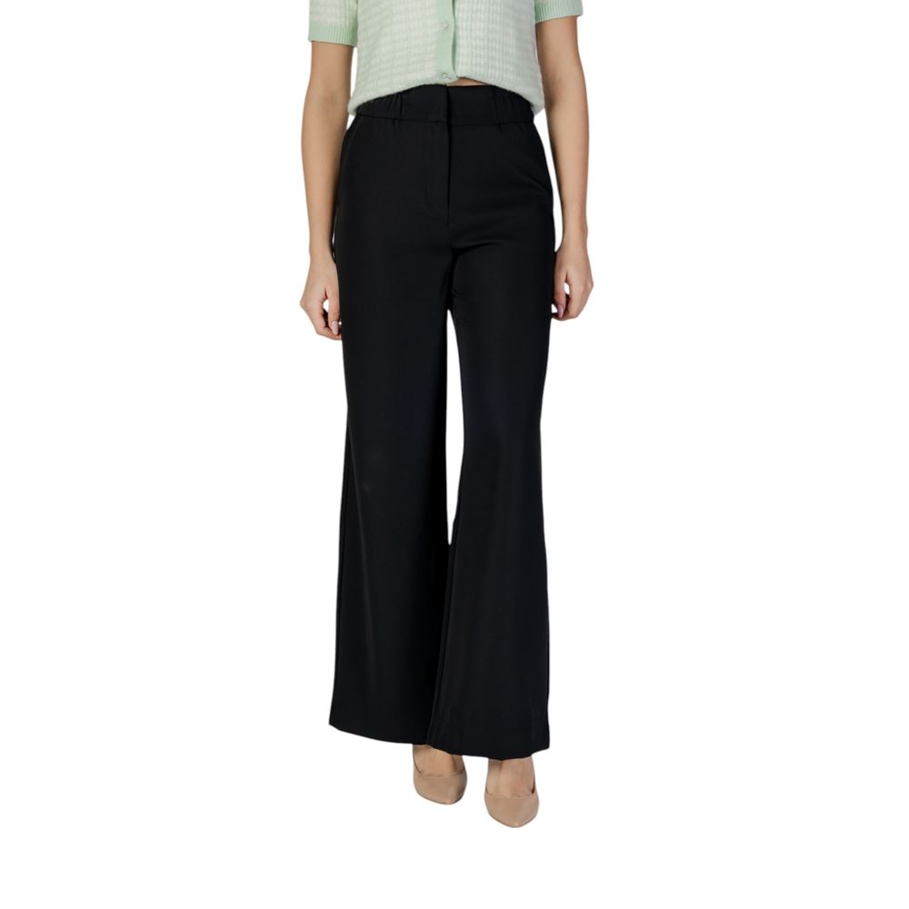 Morgan De Toi Black Polyester Casual Pants