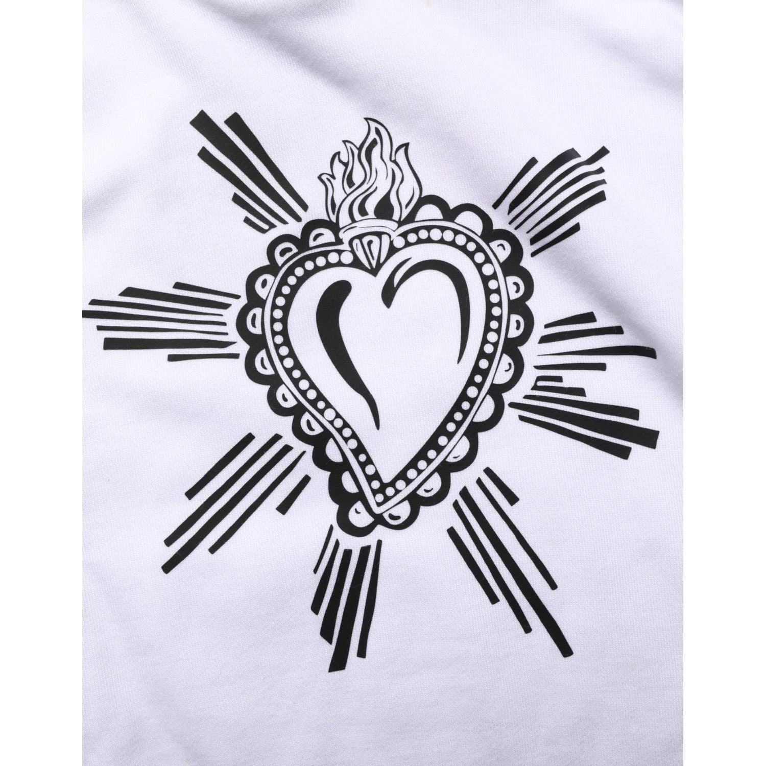Dolce & Gabbana White Sacred Heart Hooded Sweatshirt Sweater