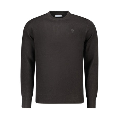 North Sails Black Nylon Sweater with logo embroidery, long-sleeved crew neck design