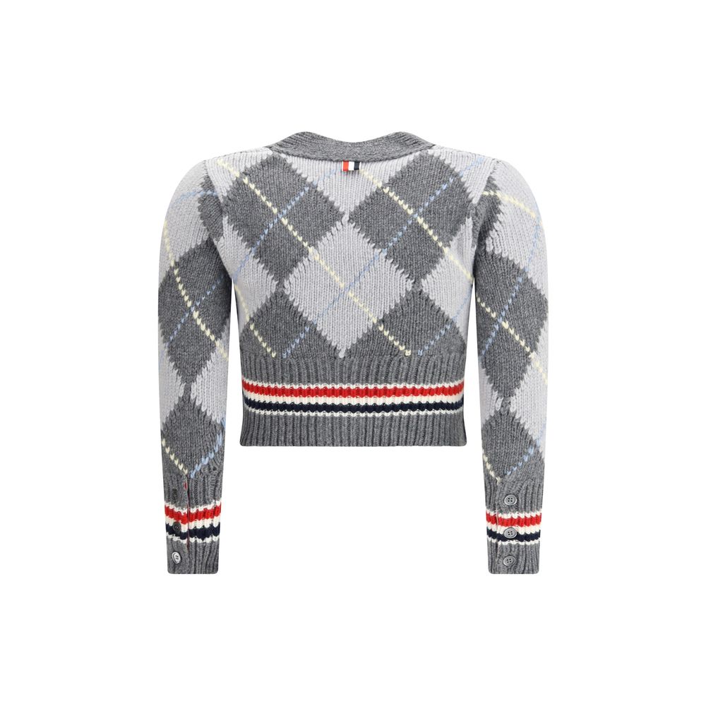 Thom Browne Gray Fleece Wool Cardigan