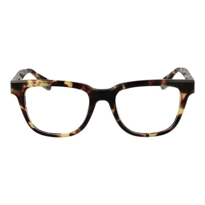 Trussardi Brown Acetate Glasses (Frames) in full-rim rectangle style for men, featuring demo lenses and spring hinge.