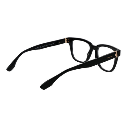 Trussardi Black Acetate Glasses (Frames) full-rim, black rectangle style, men's eyewear on black acetate with demo lenses.