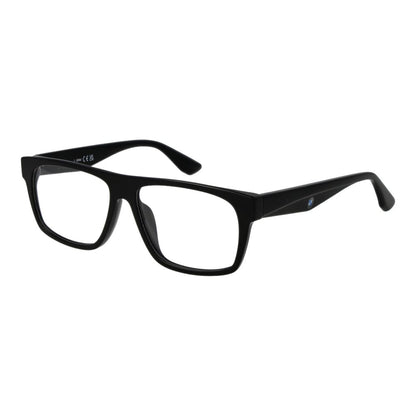 BMW Black Plastic Glasses (Frames) for Men, Rectangular Full-Rim, 55-14-145, Demo Lenses, Black Color