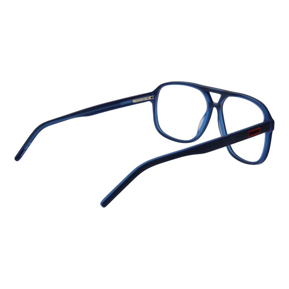 Hugo Boss Blue Acetate Glasses (Frames) in aviator style with full-rim design and spring hinge.