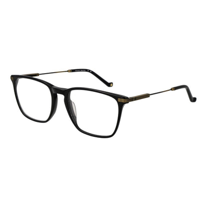 Hackett Black Acetate Glasses (Frames), full-rim rectangle style for men, black color, 55-19-145 size with demo lenses.