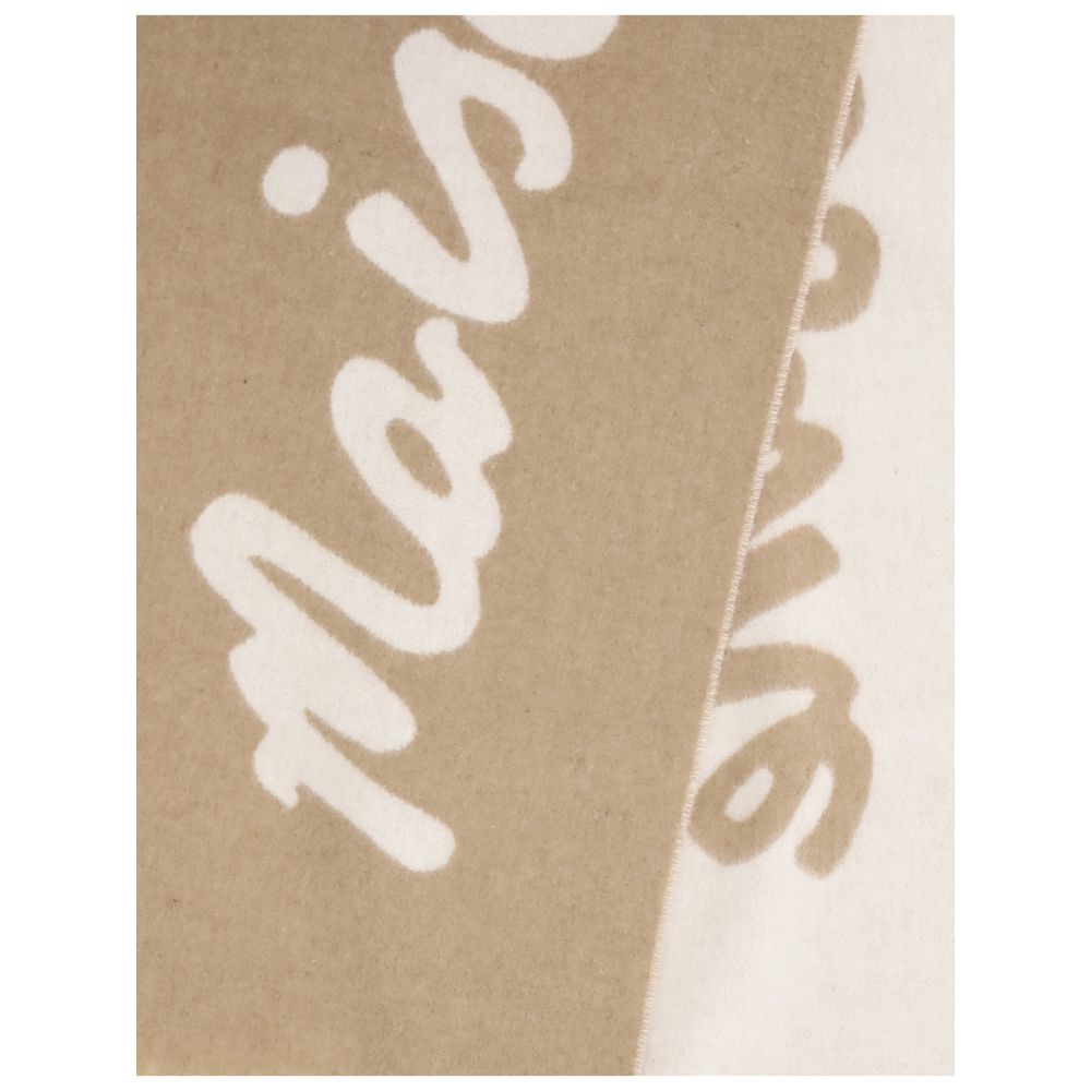 Maison Kitsuné Beige Wool Scarf