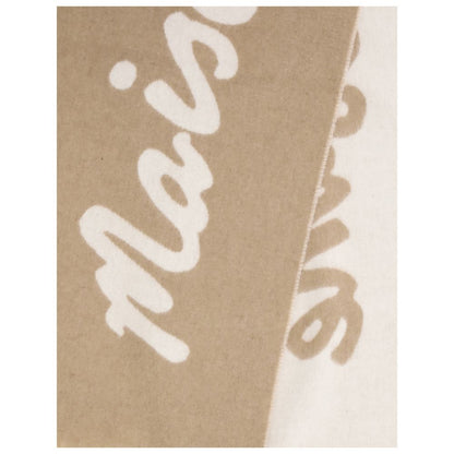 Maison Kitsuné Beige Wool Scarf
