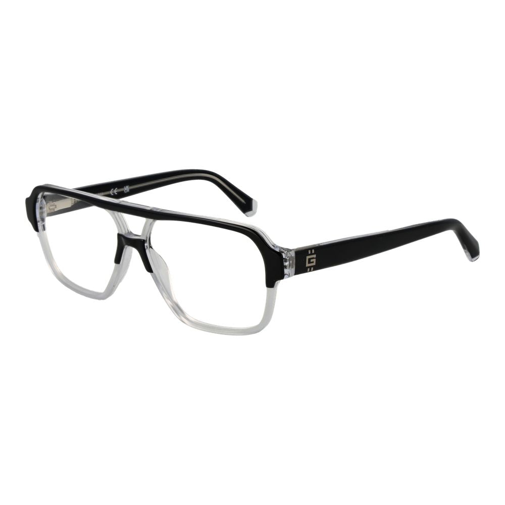 Guess Black Acetate Glasses (Frames) with full-rim aviator style and spring hinge, featuring demo lenses and branded case.