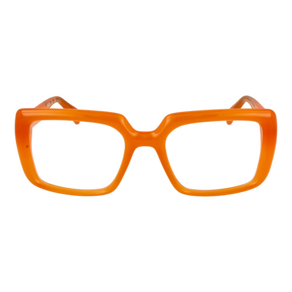 Guess Orange Stainless Steel Glasses (Frames) - Square full-rim, orange stainless steel, unisex design with demo lenses.