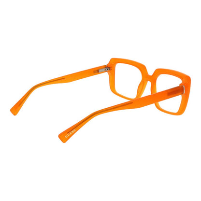 Guess Orange Stainless Steel Glasses (Frames) in full-rim square style, unisex, with demo lenses and spring hinge. Includes branded case.