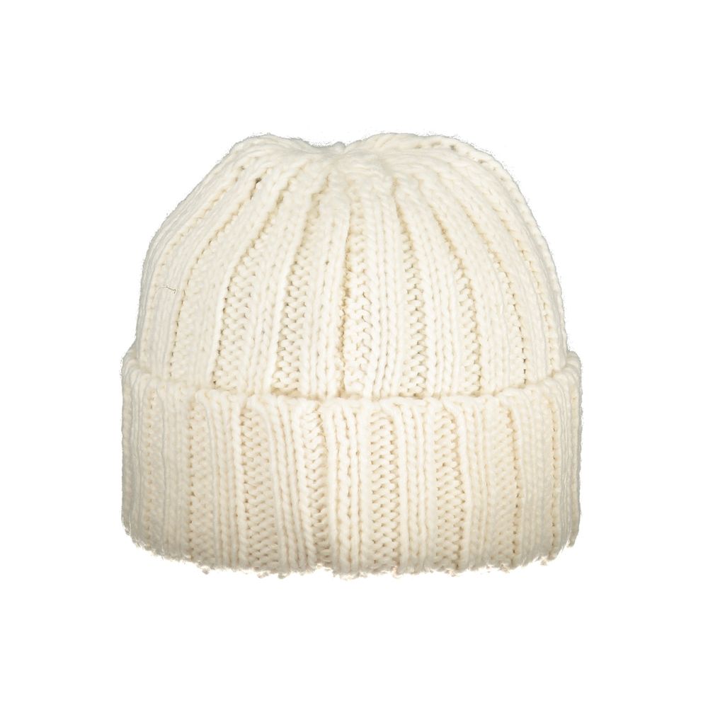 Norway 1963 White Marabou Men Cap with sophisticated knit texture, showcasing timeless fashion and iconic branding, ideal for stylish elegance.