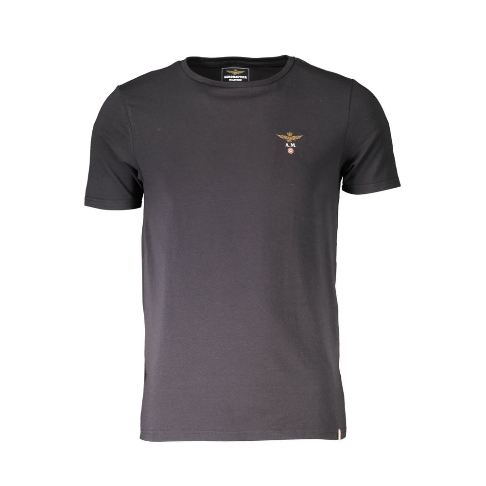 Aeronautica Militare Black Cotton Underwear - black short sleeve outdoor t-shirt, crew neck, small logo
