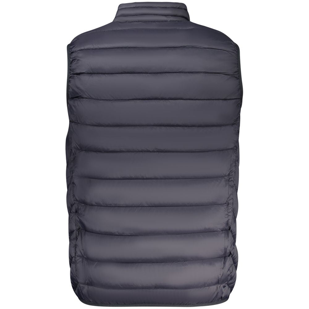 Marina Yachting Blue Polyamide Men Jacket, sleeveless design, showcasing quilted back view with nautical sophistication and style.