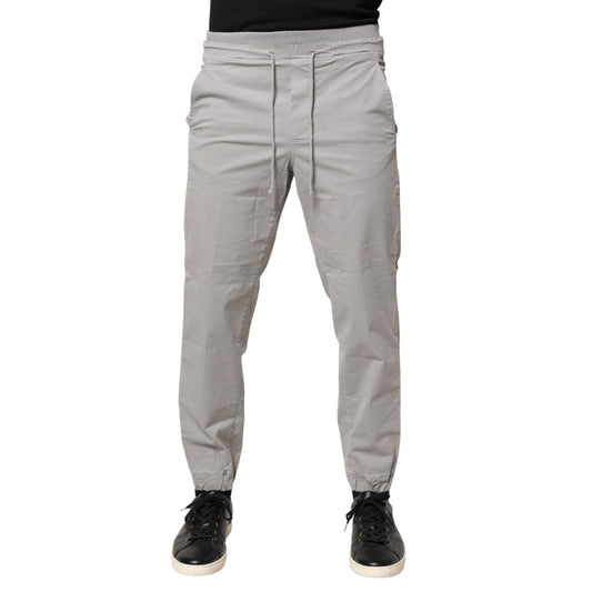 Dondup Light Gray Cotton Mid Waist Skinny Men Jogger Trouser Pants