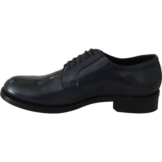 Dolce & Gabbana Blue Leather Derby Dress Formal Shoes MV2436-39