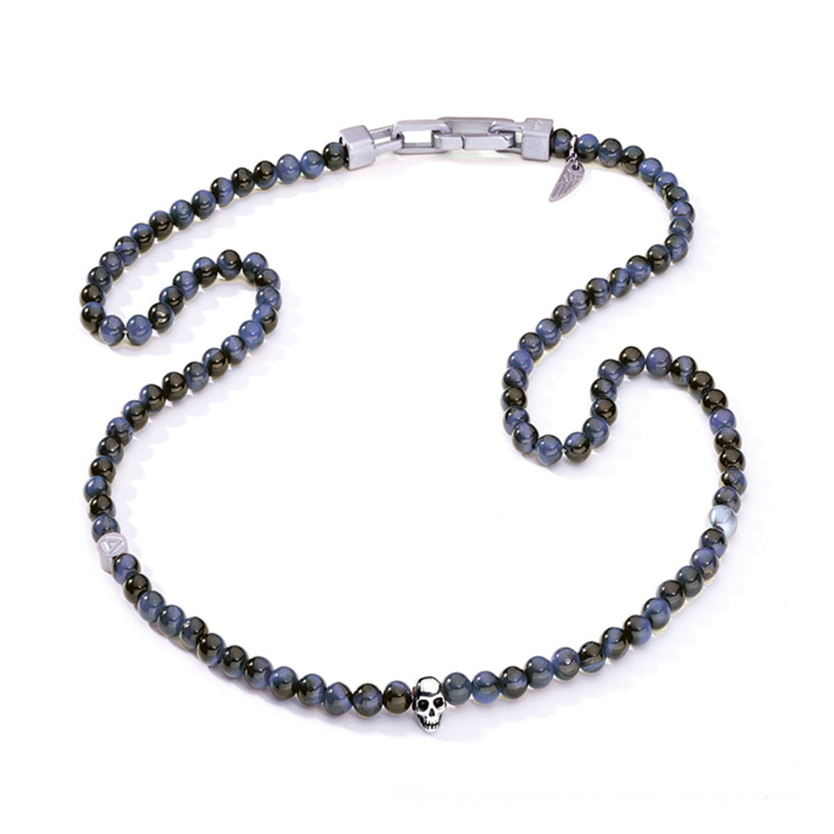 AN JEWELS JEWELRY Mod. AA.C255SBL beaded necklace with skull design