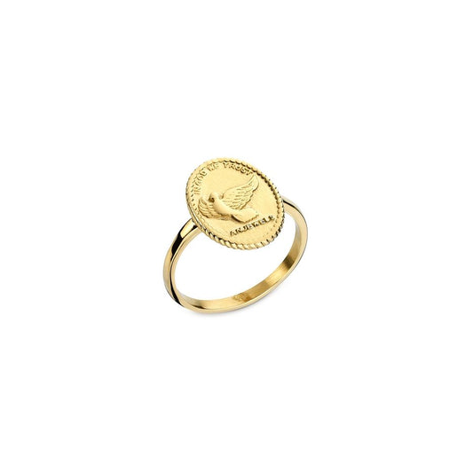 AN JEWELS JEWELRY Mod. AAC.R01Y-6 gold ring with engraved design.