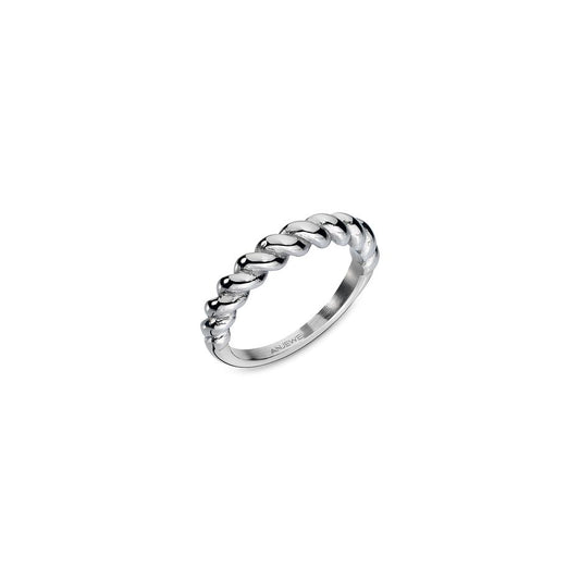 AN JEWELS JEWELRY Mod. AAC.R05S-7 silver twisted ring on white background