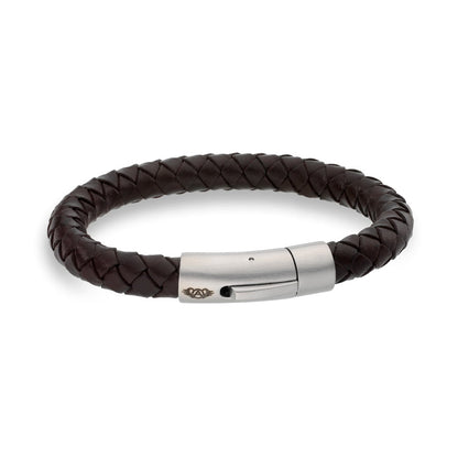 AN JEWELS JEWELRY Mod. AA.P233BR.M leather bracelet with silver clasp