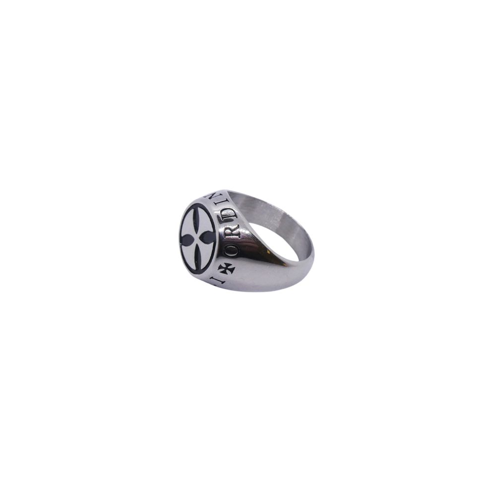 Silver ring with engravings, AN JEWELS JEWELRY Mod. AA.R260ASS-11 design, featuring circular emblem, elegant and stylish