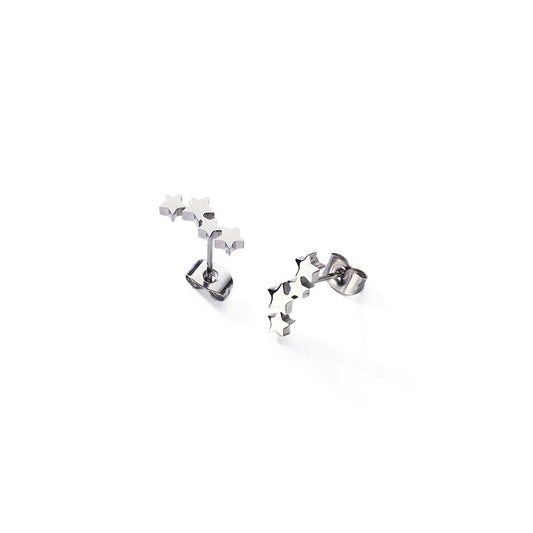 AN JEWELS JEWELRY Mod. ADC.E02S silver star stud earrings on a white background