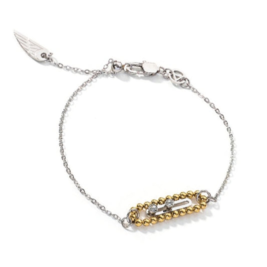 AN JEWELS JEWELRY Mod. AL.BSOK01SYC silver and gold bracelet with delicate chain design