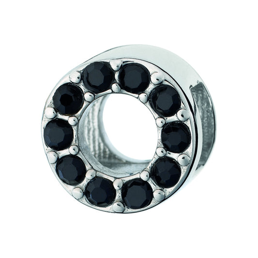 AN JEWELS JEWELRY Mod. AL.DLI01BK featuring a circular design adorned with black gemstones.