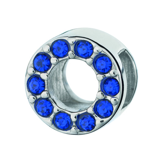 AN JEWELS JEWELRY Mod. AL.DLI01BL silver and blue gemstone charm bead